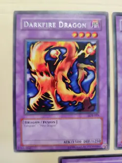 3x YUGIOH! DARKFIRE DRAGON LOB-019 LOB-019 RARE LP - Image 2