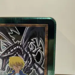1996 YUGIOH trading card game collectors tins-no cards - box only! GREEN/PURPLE - Image 3