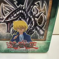 1996 YUGIOH trading card game collectors tins-no cards - box only! GREEN/PURPLE - Image 5
