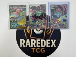 Pokemon Japanese Mega Venusaur Bulbasaur Ivysaur SR AR 3 Card Set Mega Brave NM - Image 1