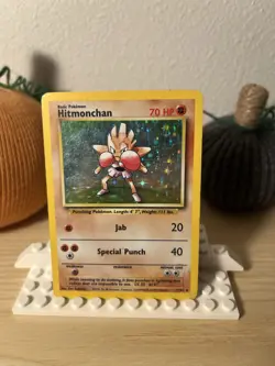 Pokemon TCG Hitmonchan Holo Rare Card 007/102 Base Set - Image 1