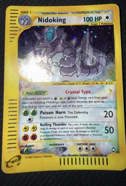 Pokemon Card-Nidoking-Holo-Aquapolis-150/147-Crystal-ENG-LP/Good - Image 1