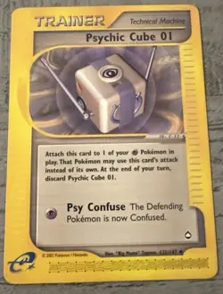Pokemon TCG Aquapolis Psychic Cube 01 Trainer 132/147 NM/M. SHARP CARD SEE PICS - Image 1