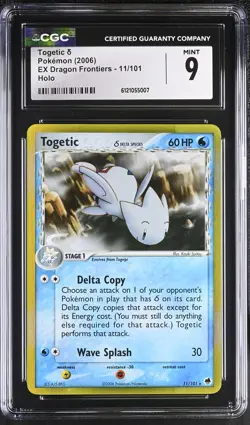 CGC 9 Togetic 11/101 Holo EX Dragon Frontiers Pokemon - Image 1