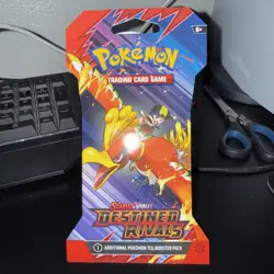 Pokemon TCG Scarlet & Violet Destined Rivals 32g Booster Pack – Ho‑Oh ex - Image 1