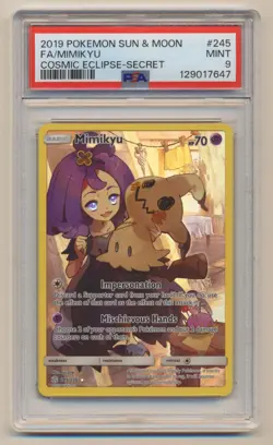 PSA 9 Pokemon Cosmic Eclipse Mimikyu 245/236 MINT Condition! - Image 1