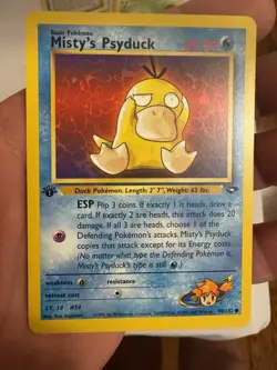 2000 Pokemon - 1st Edition Misty’s Psyduck Non-Holo - Gym Challenge 90/132 WOTC - Image 2
