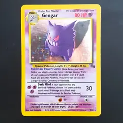 Gengar 5/62 Holo Rare Fossil LP Pokemon Card - Image 1