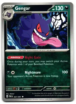 Gengar 057/091 - Paldean Fates Uncommon Pokemon TCG - LP Card - Image 1