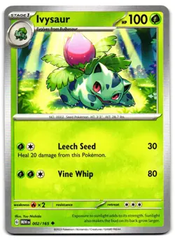 Ivysaur 002/165 - 151 Uncommon Pokemon TCG - LP Card - Image 1
