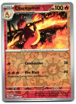 Charmeleon 005/165 - 151 Uncommon Pokemon TCG Reverse Holo - LP Card - Image 1