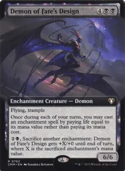 Demon of Fate's Design (Extended Art) NM Regular Commander Masters #762 Rare MTG - Image 1