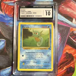 Pokemon Horsea 49/62 Fossil Unlimited CGC 10 Wizards of the Coast 1999 - Image 1
