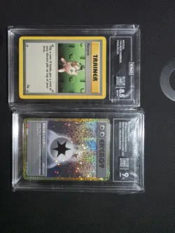 Pokemon Fossil Lot – Recycle Trainer & Double Colorless Energy CGC 8.5/9 Holo - Image 1
