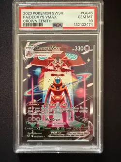 2023 POKEMON SWORD & SHIELD CROWN ZENITH #GG45 FULL ART/DEOXYS VMAX PSA 10 - Image 1