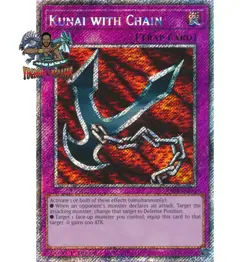 Yugioh! 1x Kunai with Chain RA03-EN204 Platinum Secret Rare 1st Ed NM - Image 1