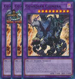 Yugioh! 3x Guardian Chimera RA02-EN023 Super Rare 1st Ed NM - Image 1