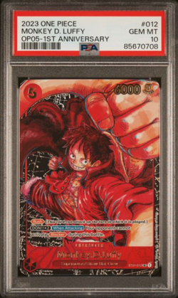 One Piece OP05 Monkey D. Luffy 1st Anniversary ST01-012 PSA 10 Gem Mint English - Image 1
