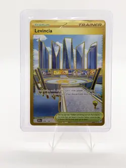 Pokemon TCG Trainer Card Levincia Stadium Gold, 244/182 Destined Rivals Near Min - Image 1