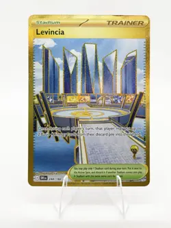 Pokemon TCG Trainer Card Levincia Stadium Gold, 244/182 Destined Rivals Near Min - Image 3