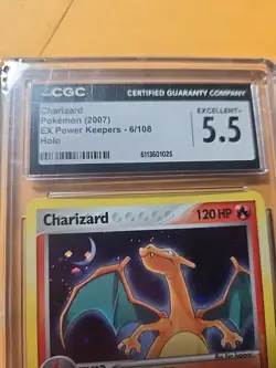 CGC 5.5 Charizard 2007 EX Power Keepers 6/108 Holo Pokemon Card - Image 2