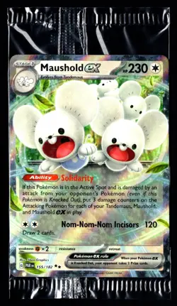 Pokemon TCG Maushold ex 155/182 2023 Paradox Rift Sealed Double Rare Card - Image 1