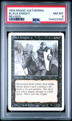 1994 MTG REVISED BLACK KNIGHT PSA 8 - Image 1