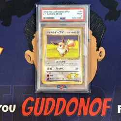 PSA 9 MINT 1998 Pokemon Japanese Gym LT. SURGE'S EEVEE #133 - Image 1