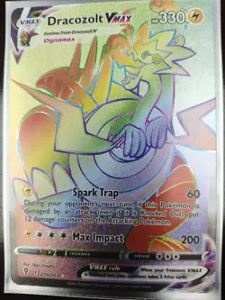Pokemon Dracozolt VMAX Rainbow Secret Rare Card 210/203 Evolving Skies - Image 1