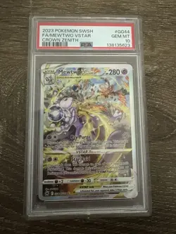 2023 Sword & Shield Crown Zenith Mewtwo Vstar #GG44/GG70 Galarian Gallery PSA 10 - Image 1