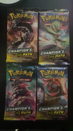 4 Champion's Path Booster Pack COMPLETE ART SET New SEALED Pokemon TCG 2020 - Image 2