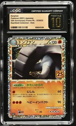 2021 Pokemon Japanese 25th Anniversary Donphan #19 CGC 10 PRISTINE - Image 1