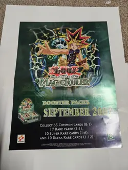 Yu-Gi-Oh TCG Promotional FOIL Promo Poster Magic Ruler 2002 24"x18" RARE - Image 1
