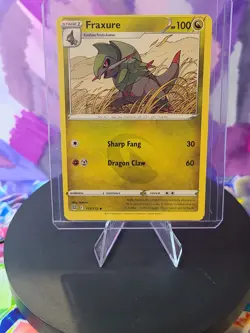 ERROR CARD - Miscut (Bottom Heavy) Fraxure 111/172 Brilliant Stars Pokemon TCG - Image 1