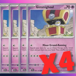 [4x Playset] Gimmighoul (097/191) - SV08: Surging Sparks - Pokemon TCG - Image 1