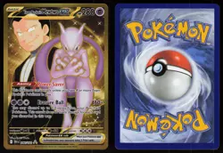 Team Rocket's Mewtwo ex 240/182 Hyper Rare Destined Rivals Pokemon - Image 3