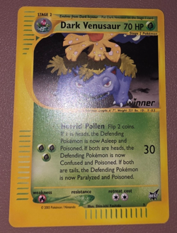 Pokemon Card TCG Dark Venusaur #7 Winner Stamp Best of Game Promo Card TCG - Image 1