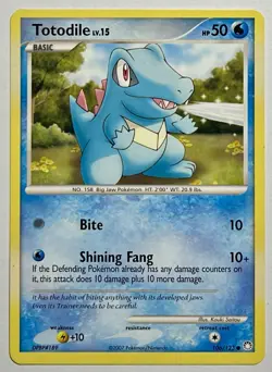 Totodile 106/123 (MP) Common Diamond & Pearl: Mysterious Treasures 2007 Pokemon - Image 1