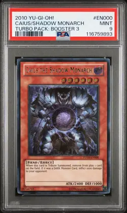 Caius The Shadow Monarch TU03-EN000 Turbo Pack: Booster Three Yugioh PSA 9 *893 - Image 1