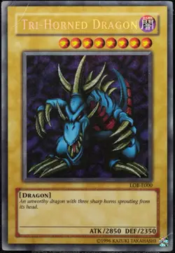 Yu-Gi-Oh! Tri-Horned Dragon LOB-E000 Secret Rare [PL] SCR Old OG | EN 2002 - Image 1