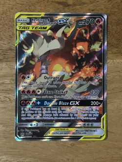 Pokemon Reshiram & Charizard GX TAG TEAM Promo Holo SM201 SM Basic Card - Image 1