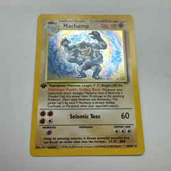 Pokemon Card Machamp 8/102 1st Edition Base Set Holo Foil LP/MP - Image 1