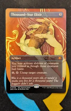 Thousand-Year Elixir Foil Borderless Mythic SPG 148 Lorwyn Eclipsed MTG - Image 1