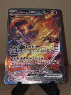 2025 Pokemon Team Rocket's Moltres Ex 229/182 Destined Rivals Stamped Promo - Image 1