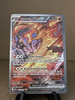 2025 Pokemon Team Rocket's Moltres Ex 229/182 Destined Rivals Stamped Promo - Image 2