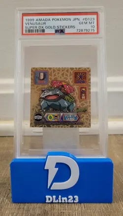 1999 POKEMON AMADA JAPANESE VENUSAUR SUPER DX GOLD STICKERS #D123 PSA 10 POP 9 - Image 1