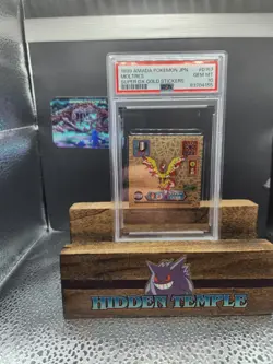 1999 POKEMON AMADA SUPER DX MOLTRES GOLD STICKER #D157 PSA 10 GEM MINT - Image 3