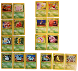 Pokemon Cards Base Set of 18 Green Leaf Energy Assorted Characters Wizards 1999 - Image 1