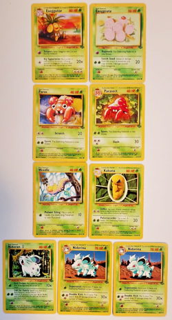 Pokemon Cards Base Set of 18 Green Leaf Energy Assorted Characters Wizards 1999 - Image 2
