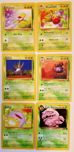 Pokemon Cards Base Set of 18 Green Leaf Energy Assorted Characters Wizards 1999 - Image 3